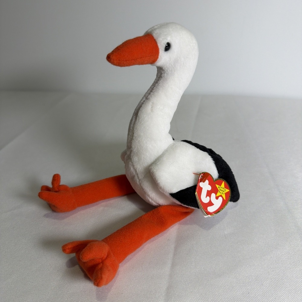 Vintage 1998 - Stilts the Stork - Ty Beanie Babies Original Retired Plush